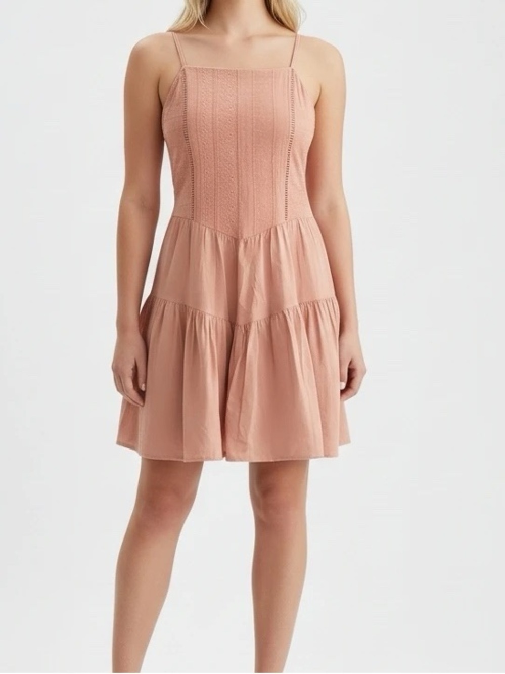 Wild Fable Pink Eyelet Lace Midi Dress